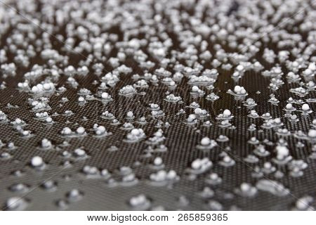Hail Stones Lying On Trampoline After A Hailstorm
