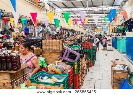 Merida, Mexico - Feb 27, 2016: Interior Of Mercado Municipal Lucas De Galvez Market In Merida, Mexic