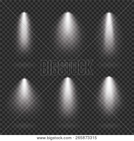 Scene Realistic Illumination Collection, Transparent Effects. Bright Lighting With Spotlights - Stoc
