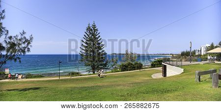 Mooloolaba, Australia - October 20, 2018:  Panoramic View Over The Coast Line From A High Point Of A