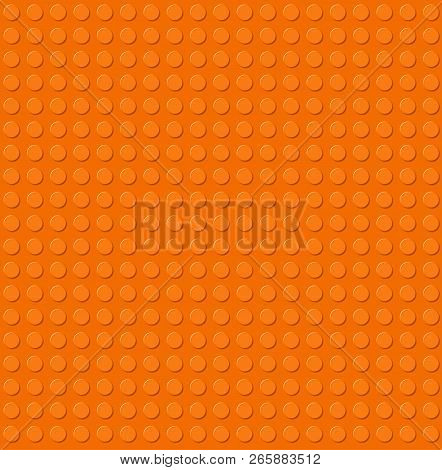 Orange Plastic Construction Plate. Perfect Vector Background Of Closeup Gloss Plastic Construction B