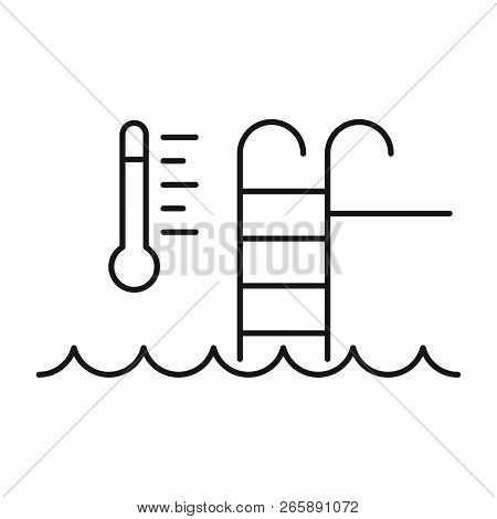 Auto Temperature Pool Control Icon. Outline Illustration Of Auto Temperature Pool Control Icon For W