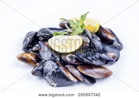 Midye Dolmasi, Stuffed Mussels, Turkish Food Isolated On White Background