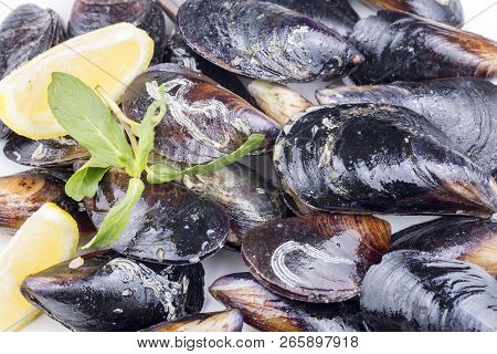 Midye Dolmasi, Stuffed Mussels, Turkish Food Isolated On White Background