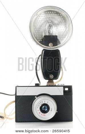 macchina fotografica d'epoca isolata on white