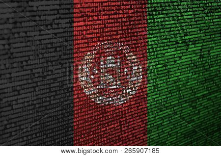 Afghanistan Flag Is Depicted On The Screen With The Program Code. The Concept Of Modern Technology A