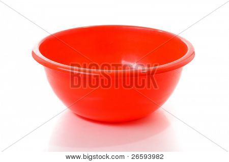 Bacino rosso isolato su bianco