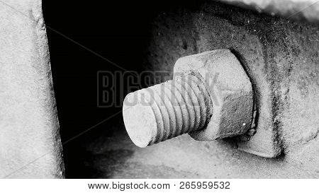 Big Rusty Bolt Steel,  Isolated,  Cotton Object