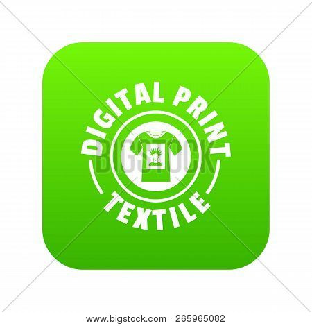 Digital Print Textile Icon Green Isolated On White Background