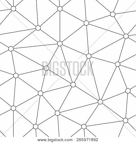 Abstract Geometric Lattice Background. Seamless Pattern Of Randomly Scattered And Connected Particle