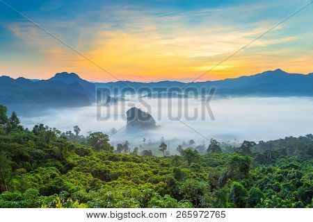 Beautiful Mountain View Of Phu Langka National Park Thailand