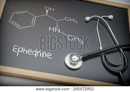 Word Thyroid Written In Chalk On A Blackboard Black Next To A Stethoscope, Conceptual Image