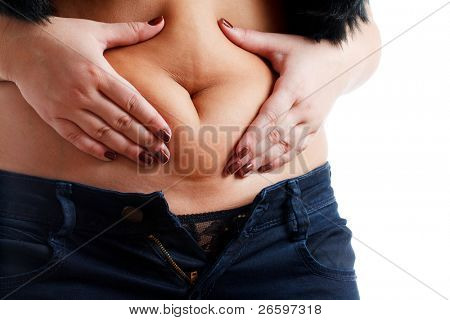 fat Woman isolated over white