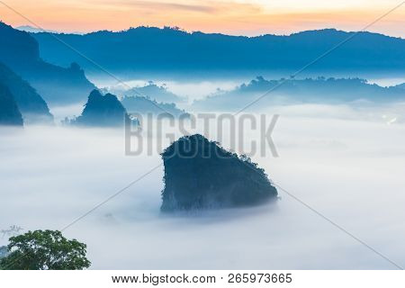 Beautiful Mountain View Of Phu Langka National Park Thailand