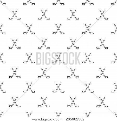 Two Crossed Hockey Sticks Pattern Seamless Repeating For Any Web Design
