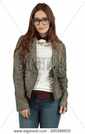 Sexy Preppy, Fashion Geek Girl Ready For Your Design