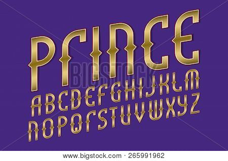 Prince Alphabet. Gaming Stylized Font. Isolated English Alphabet.