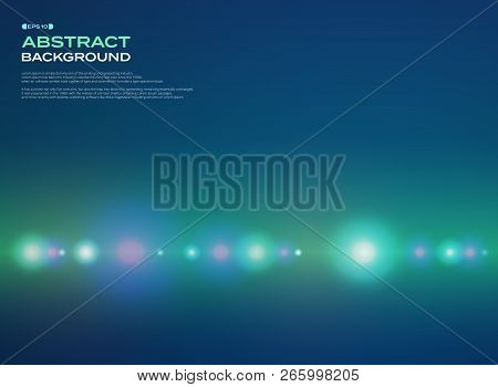 Abstract Of Spectrum Glowing Stipe Line Pattern On Green Blue Background, Illustration Vector Eps10