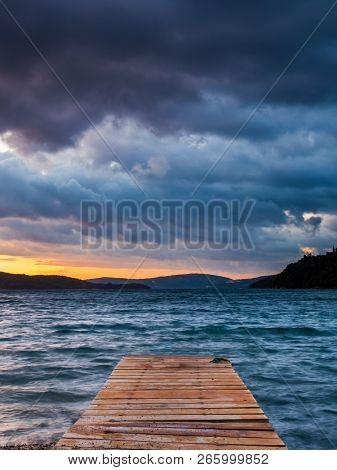 Sunrise on the bay of Nidri in Lefkas island Greece