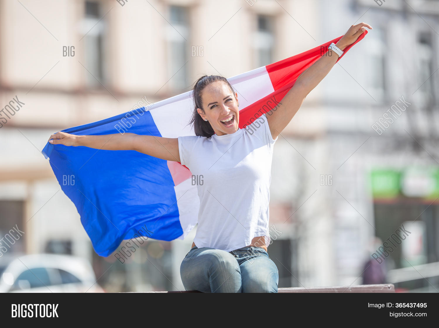French Girl Holds Flag Image & Photo (Free Trial) Bigstock