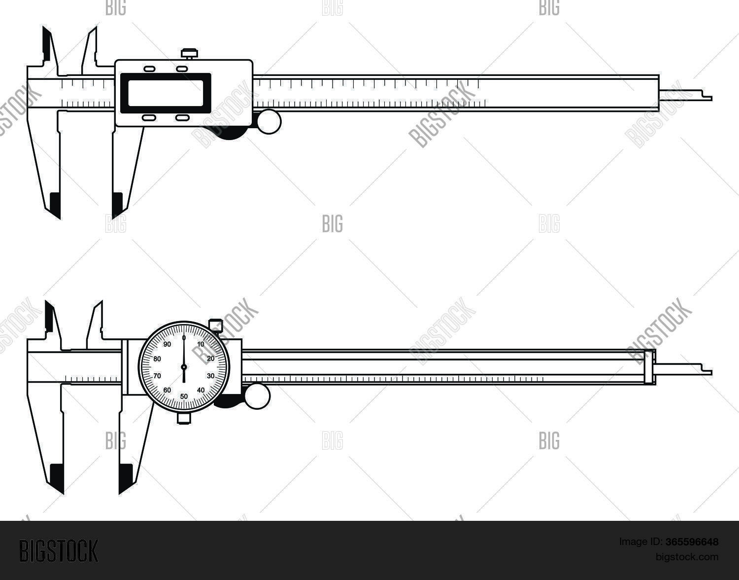 Vernier Caliper. Dial Vector & Photo (Free Trial) Bigstock