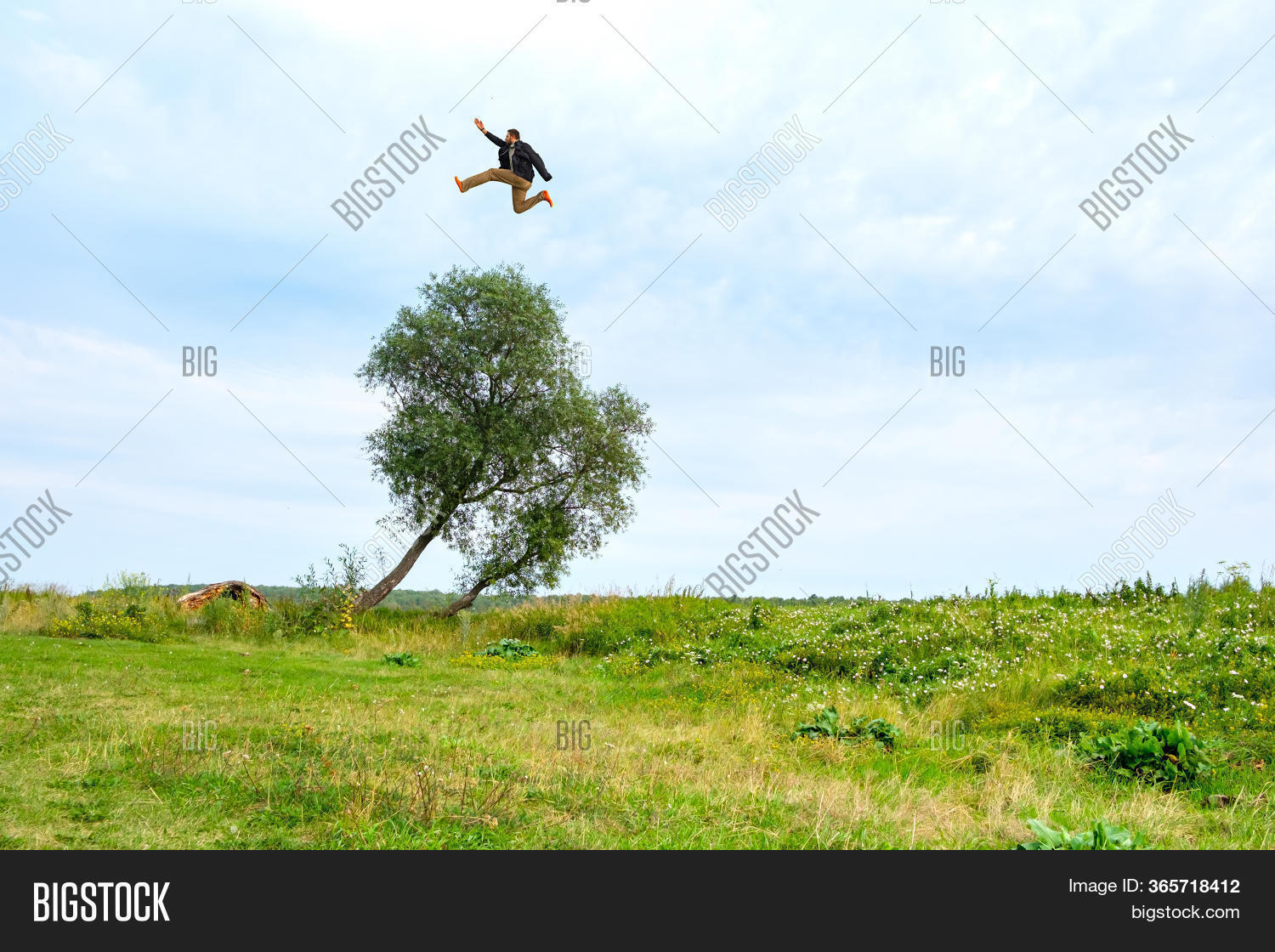 Man Jumps Over Tree Image & Photo (Free Trial) Bigstock