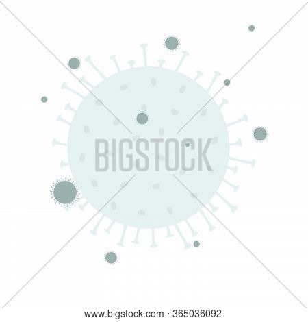 Сoncept Virion Of Dangerous Coronavirus On White Background. 2019-ncov. Virus That Caused Pneumonia 