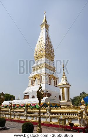 Pagoda Or Stupa Of Wat Phra That Phanom Temple For Foreign Traveler And Thai People Travel Visit And