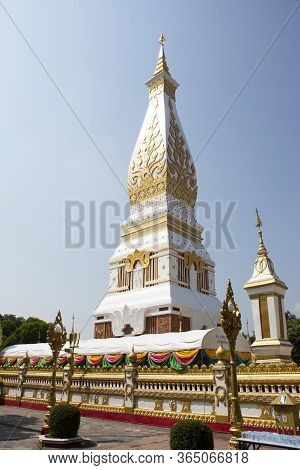 Pagoda Or Stupa Of Wat Phra That Phanom Temple For Foreign Traveler And Thai People Travel Visit And