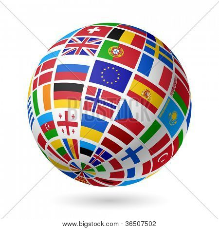 Vlaggen ter wereld. Europa. Vector.