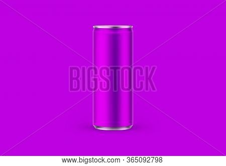 Blank Metallic 250ml Aluminum Soda Can With Clipping Path. Packaging Empty Mockup Aluminium Containe