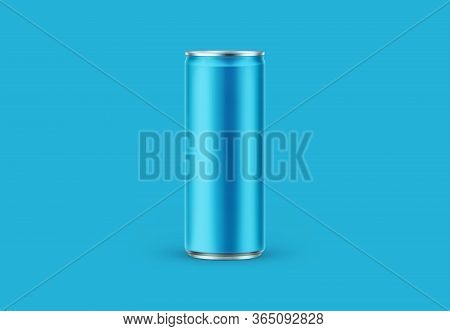 Aluminum Slim Can Isolated On Background. Soda Can Mock Up Good Use For Design Drink, Beer, Soda, Ju