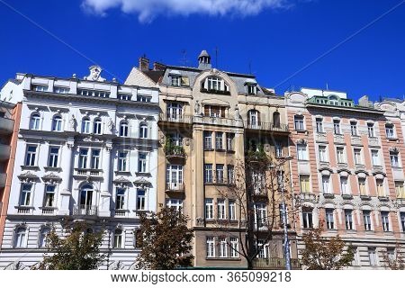 Vienna City, Austria - Street View Old Residential Architecture In Mariahilf District.