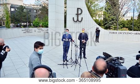 Warsaw, Poland. 7 May 2020. Candidate For The Office Of Polish President Szymon Holownia. View Of Pr