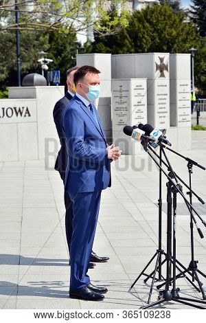 Warsaw, Poland. 7 May 2020. Press Conference Of The Candidate For The Office Of The President Of Pol