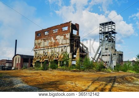 Abandoned Structures Of The Mine For The Extraction Of Copper Ore. Russia. Ural. The Town Of Krasnou