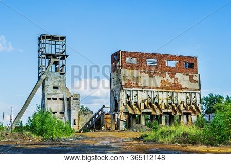 Abandoned Structures Of The Mine For The Extraction Of Copper Ore. Russia. Ural. The Town Of Krasnou