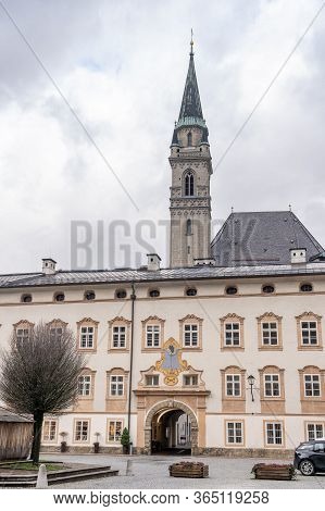 Feb 4, 2020 - Salzburg, Austria: Builing Of Austrian Church Music Commission With View Of Franciscan