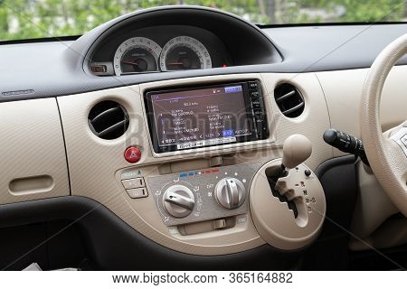 Novosibirsk/ Russia - May 02 2020: Toyota Sienta, Close-up Of The Central Control Panel, Monitor Wit
