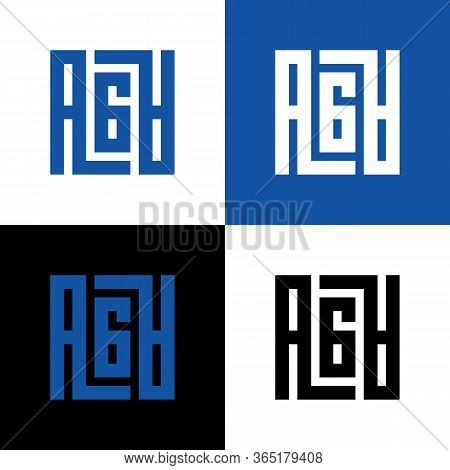 Letter Aga Logo Template, Square Shape Typography Illustration - Vector