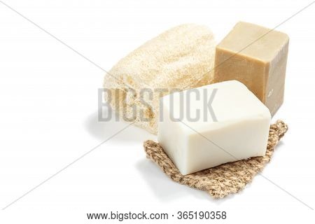 Natural Soap On Twine Scrubbing Sponge With Loofah