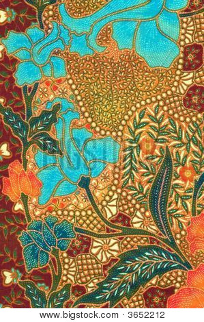 Blå blomster Batik Sarong