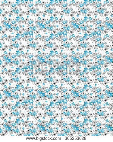 Abstract Small Flower In Grunge Style. Multi Use Pattern With White Background. For Use In Printing