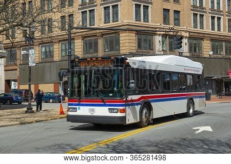 Lawrence, Ma, Usa - Apr. 24, 2019: Merrimack Valley Regional Transit Authority Mvrta Public Bus On E
