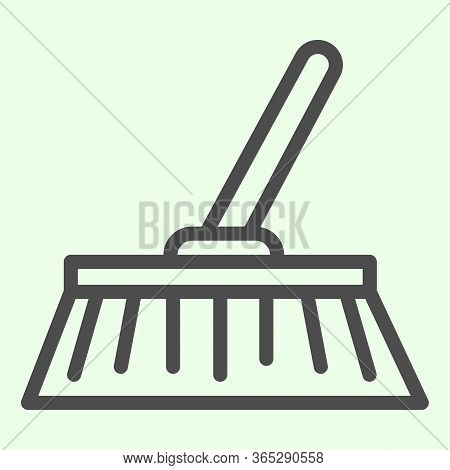 Broom Line Icon. House Cleaning Brush Domestic Equipment Outline Style Pictogram On White Background