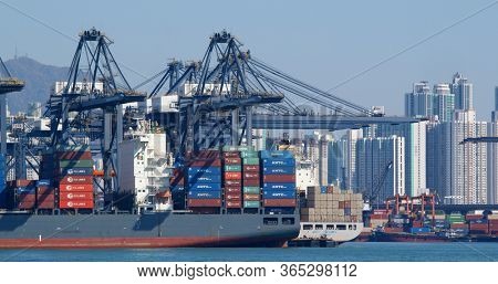 Kwai Tsing, Hong Kong 29 November 2019:  Kwai Tsing Container Terminals