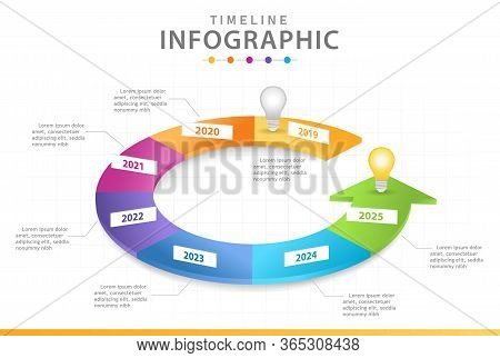 Infographic Template For Business. 6 Steps Modern Timeline Diagram Calendar, Presentation Vector Inf
