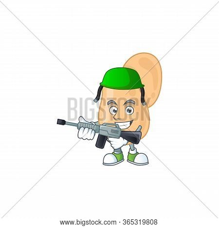 An Elegant Sarcina Army Mascot Design Style Using Automatic Gun