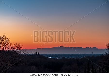 The Sun Goes Down In The Vineyards Of Friuli Venezia-giulia