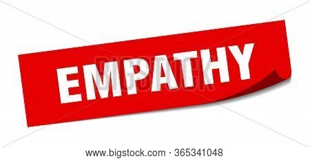 Empathy Sticker. Empathy Red Isolated Square Sign